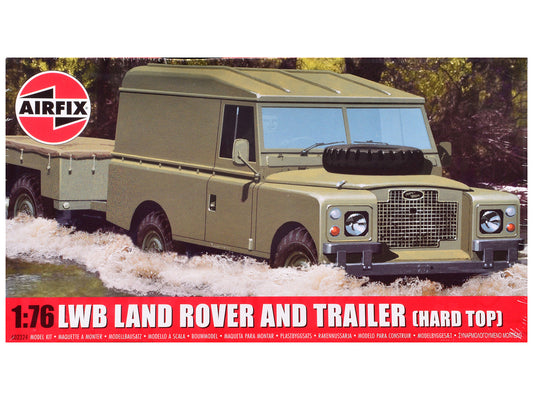Level 2 Model Kit Land Rover LWB (Hard Top) Truck and Trailer with 2 Scheme Options 1/76 Scale Plastic Model Kit by Airfix by Airfix