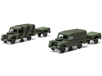 Level 2 Model Kit Land Rover LWB (Hard Top) Truck and Trailer with 2 Scheme Options 1/76 Scale Plastic Model Kit by Airfix by Airfix