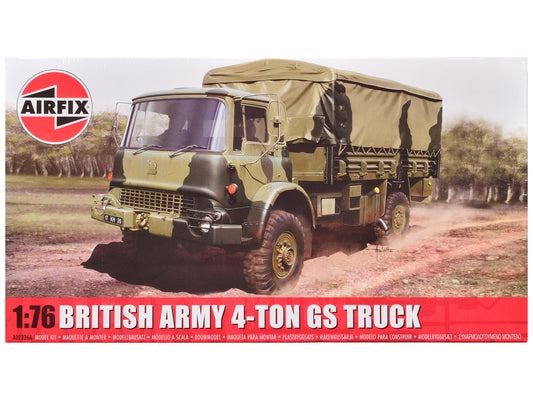 Level 1 Model Kit British Army 4-ton 4x4 GS Truck with 3 Scheme Options 1/76 Scale Plastic Model Kit by Airfix by Airfix