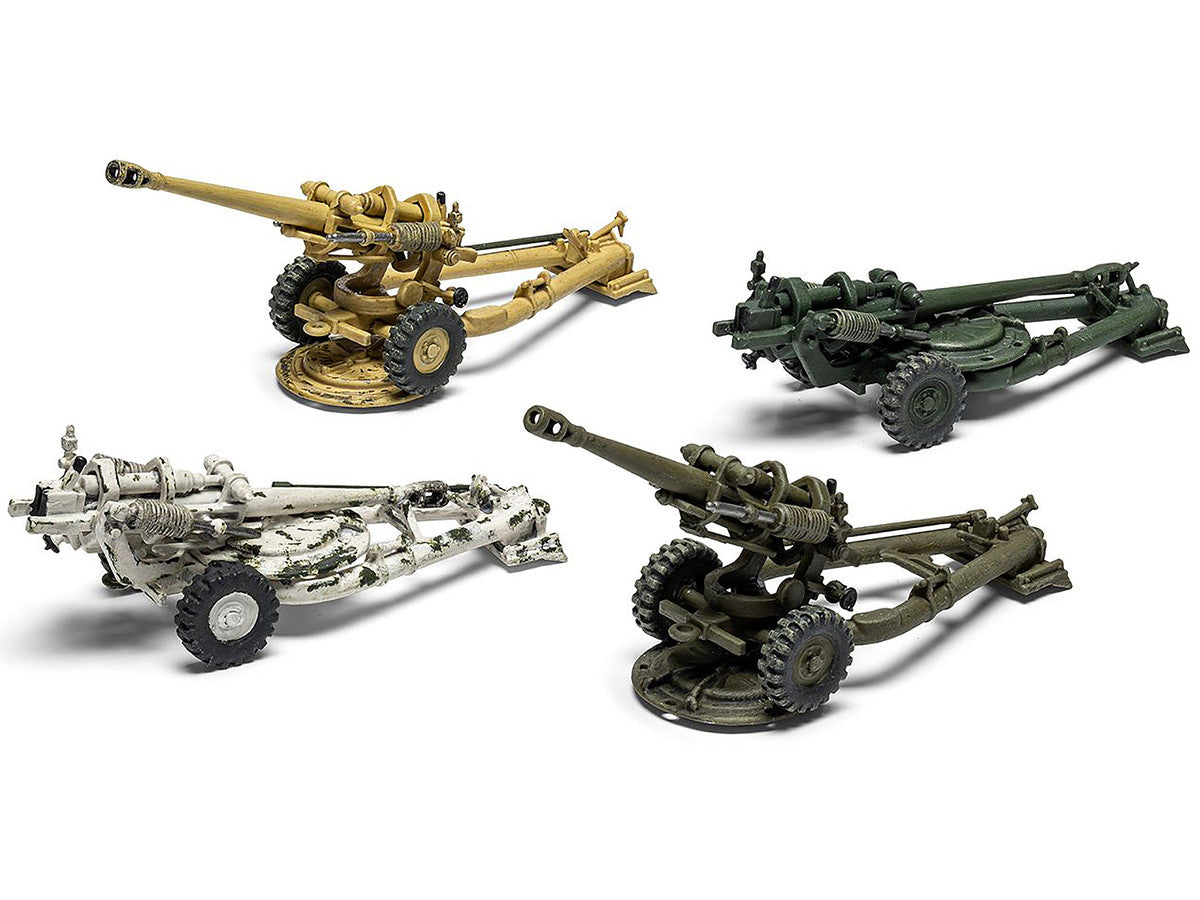 Level 1 Model Kit British 105mm Light Field Gun with 3 Scheme Options 1/76 Scale Plastic Model Kit by Airfix by Airfix