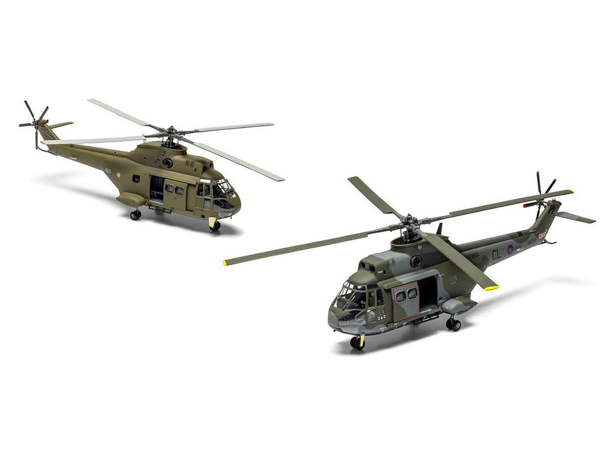 Level 2 Model Kit Westland Puma HC.1 Helicopter with 2 Scheme Options 1/72 Plastic Model Kit by Airfix by Airfix