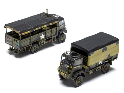 Level 2 Model Kit WWII 3-Ton General Service and Troop Trucks 1/76 Plastic Model Kit by Airfix by Airfix
