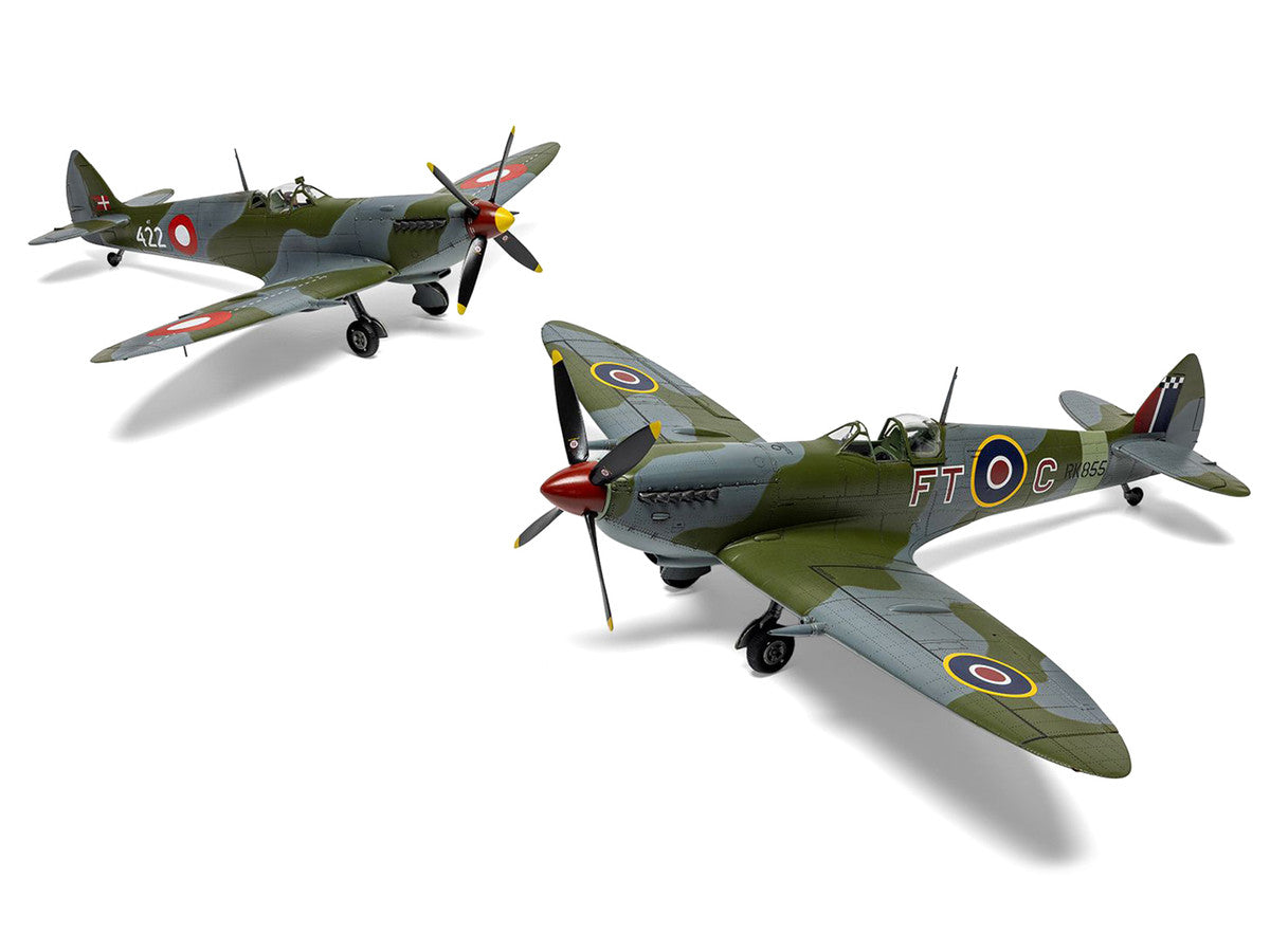 Level 2 Model Kit Supermarine Spitfire Mk.IXe Fighter Aircraft with 3 Scheme Options 1/48 Plastic Model Kit by Airfix by Airfix