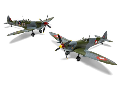 Level 2 Model Kit Supermarine Spitfire Mk.IXe Fighter Aircraft with 3 Scheme Options 1/48 Plastic Model Kit by Airfix by Airfix