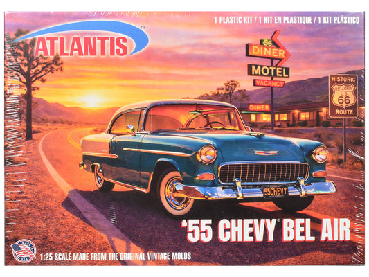 Skill 3 Model Kit 1955 Chevrolet Bel Air Hardtop "Route 66" 1/25 Scale Model by Atlantis by Atlantis