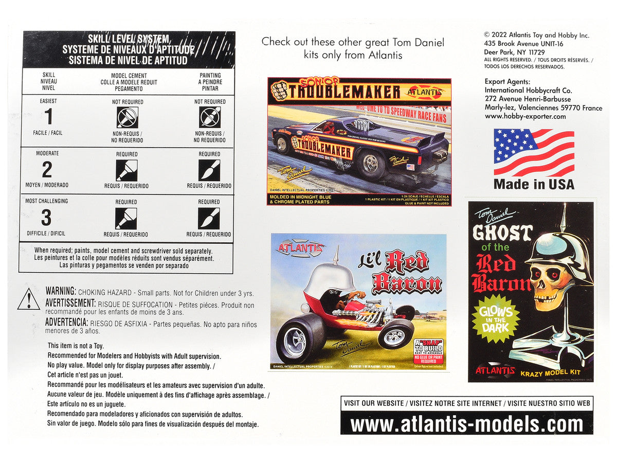 Skill 2 Model Kit Tom Daniel's Groovy Grader Dragster 1/24 Scale Model by Atlantis by Atlantis