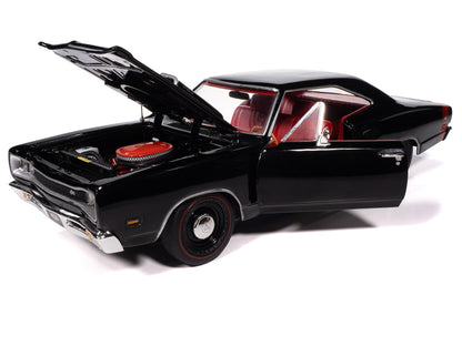 1969 Dodge Coronet Super Bee "Muscle Car & Corvette Nationals" (MCACN) Black with Red Interior "American Muscle" Series 1/18 Diecast Model Car by Auto World by Autoworld