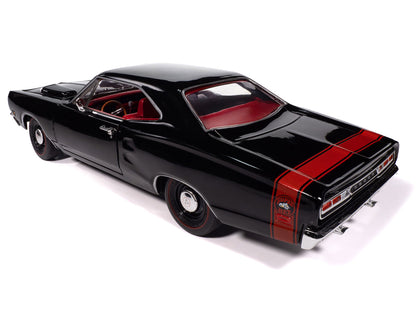 1969 Dodge Coronet Super Bee "Muscle Car & Corvette Nationals" (MCACN) Black with Red Interior "American Muscle" Series 1/18 Diecast Model Car by Auto World by Autoworld