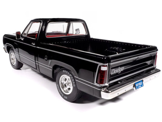 1979 Dodge Adventurer Sweptline Pickup Truck Black with Red Interior "American Muscle" Series 1/18 Diecast Model Car by Auto World by Autoworld