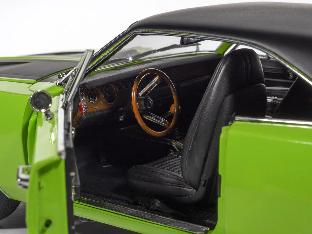 1970 Dodge Charger R/T "Muscle Car & Corvette Nationals" (MCACN) Sublime Green with Black Stripes and Black Vinyl Top "American Muscle" Series 1/18 Diecast Model Car by Auto World by Autoworld