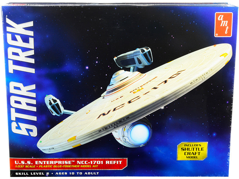 Skill 2 Model Kit U.S.S. Enterprise NCC-1701 Refit Starship "Star Trek" 1/537 Scale Model by AMT by AMT