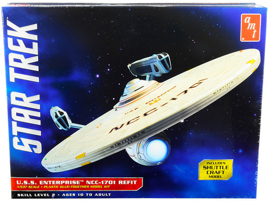 Skill 2 Model Kit U.S.S. Enterprise NCC-1701 Refit Starship "Star Trek" 1/537 Scale Model by AMT by AMT