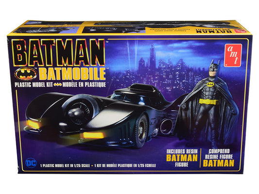 Skill 2 Model Kit Batmobile with Resin Batman Figurine "Batman" (1989) 1/25 Scale Model by AMT by AMT