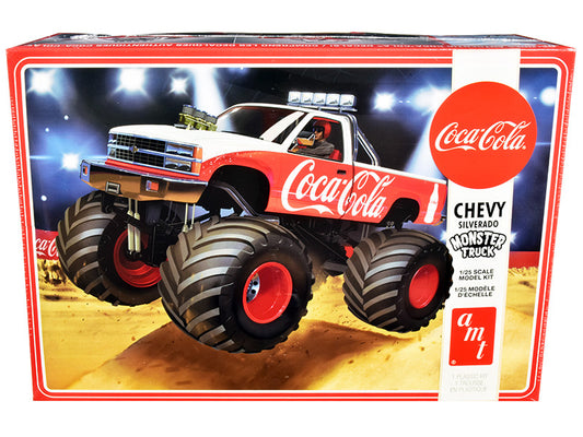 Skill 2 Model Kit Chevrolet Silverado Monster Truck "Coca-Cola" 1/25 Scale Model by AMT by AMT