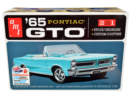 Skill 2 Model Kit 1965 Pontiac GTO 2-in-1 Kit 1/25 Scale Model by AMT by AMT