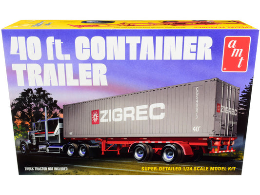 Skill 3 Model Kit 40' Container Trailer 1/24 Scale Model by AMT by AMT