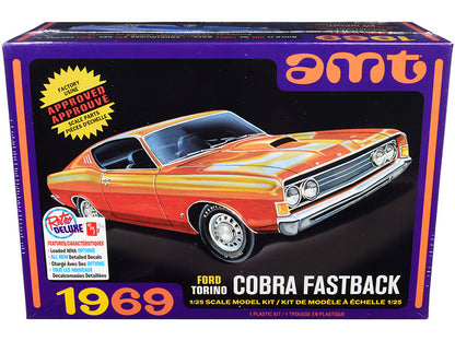 Skill 2 Model Kit 1969 Ford Torino Cobra Fastback 3-in-1 Kit 1/25 Scale Model by AMT by AMT