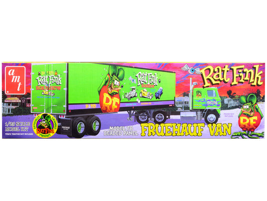 Skill 3 Model Kit Fruehauf FB Beaded Panel Van Trailer "Rat Fink" 1/25 Scale Model by AMT by AMT