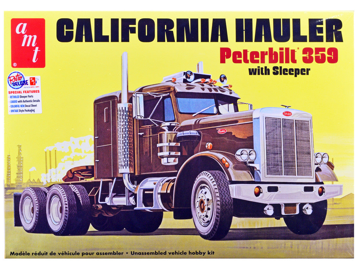 Skill 3 Model Kit Peterbilt 359 California Hauler with Sleeper Cab 1/25 Scale Model by AMT by AMT