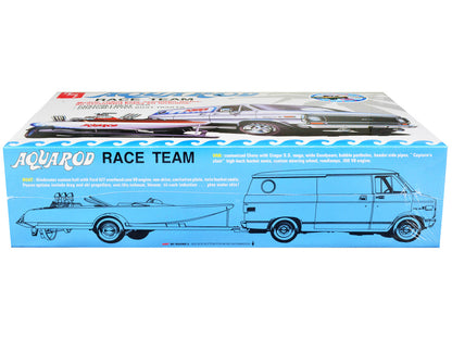 Skill 2 Model Kit Chevrolet Custom Van with Drag/Ski Boat and Trailer "Aqua Rod Race Team" 1/25 Scale Model by AMT by AMT