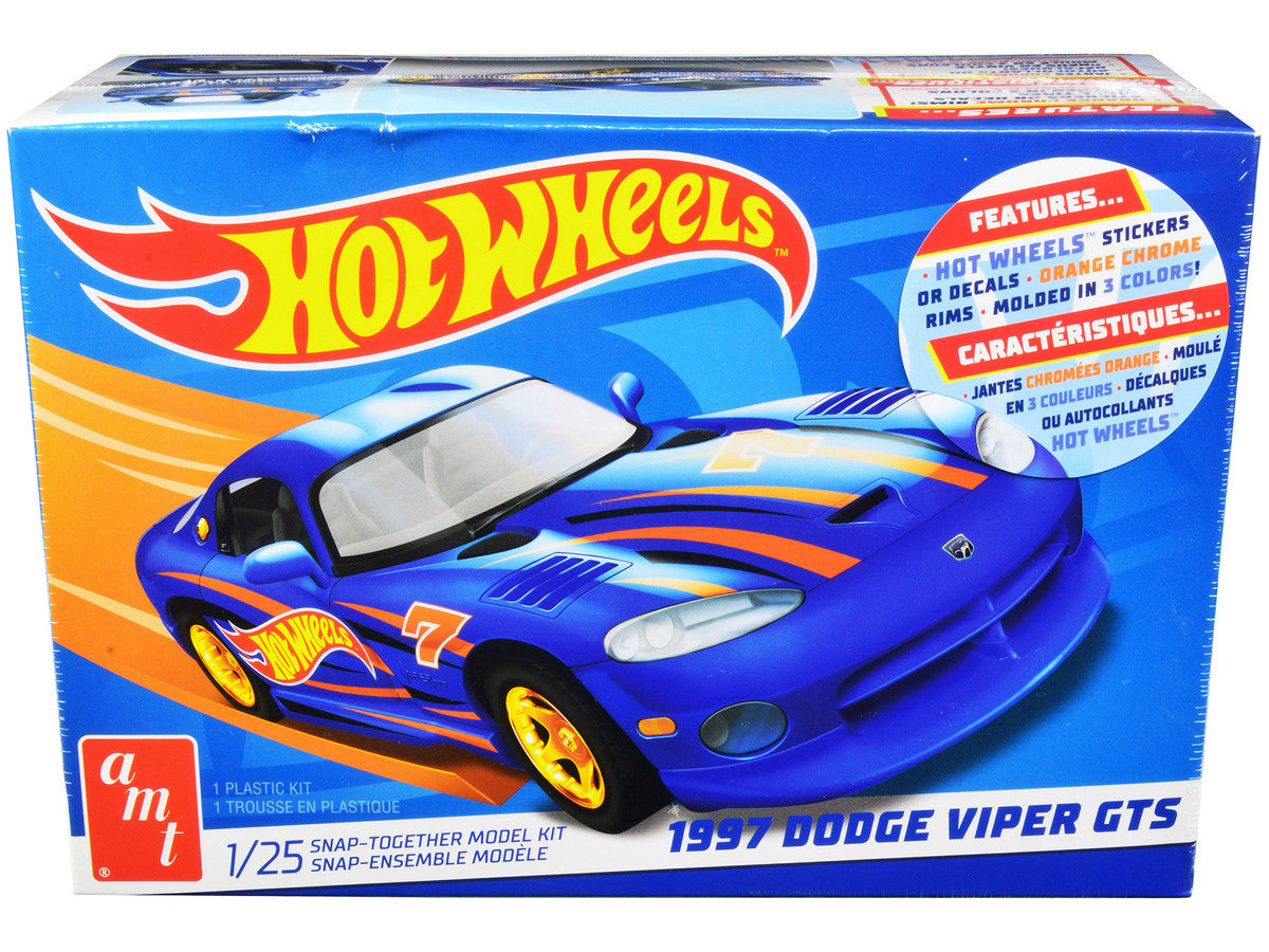 Skill 1 Snap Model Kit 1997 Dodge Viper GTS "Hot Wheels" 1/25 Scale Model by AMT by AMT
