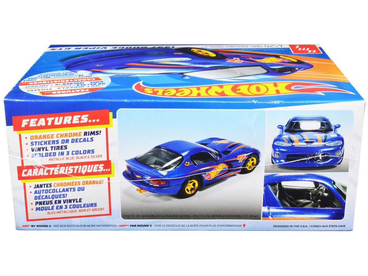 Skill 1 Snap Model Kit 1997 Dodge Viper GTS "Hot Wheels" 1/25 Scale Model by AMT by AMT