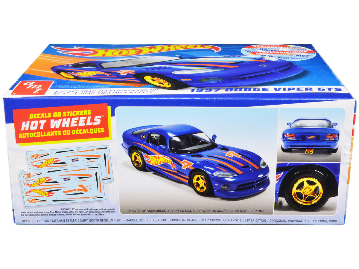 Skill 1 Snap Model Kit 1997 Dodge Viper GTS "Hot Wheels" 1/25 Scale Model by AMT by AMT