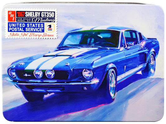 Skill 2 Model Kit 1967 Shelby Mustang GT350 USPS (United States Postal Service) "Auto Art Stamp Series" 1/25 Scale Model by AMT by AMT