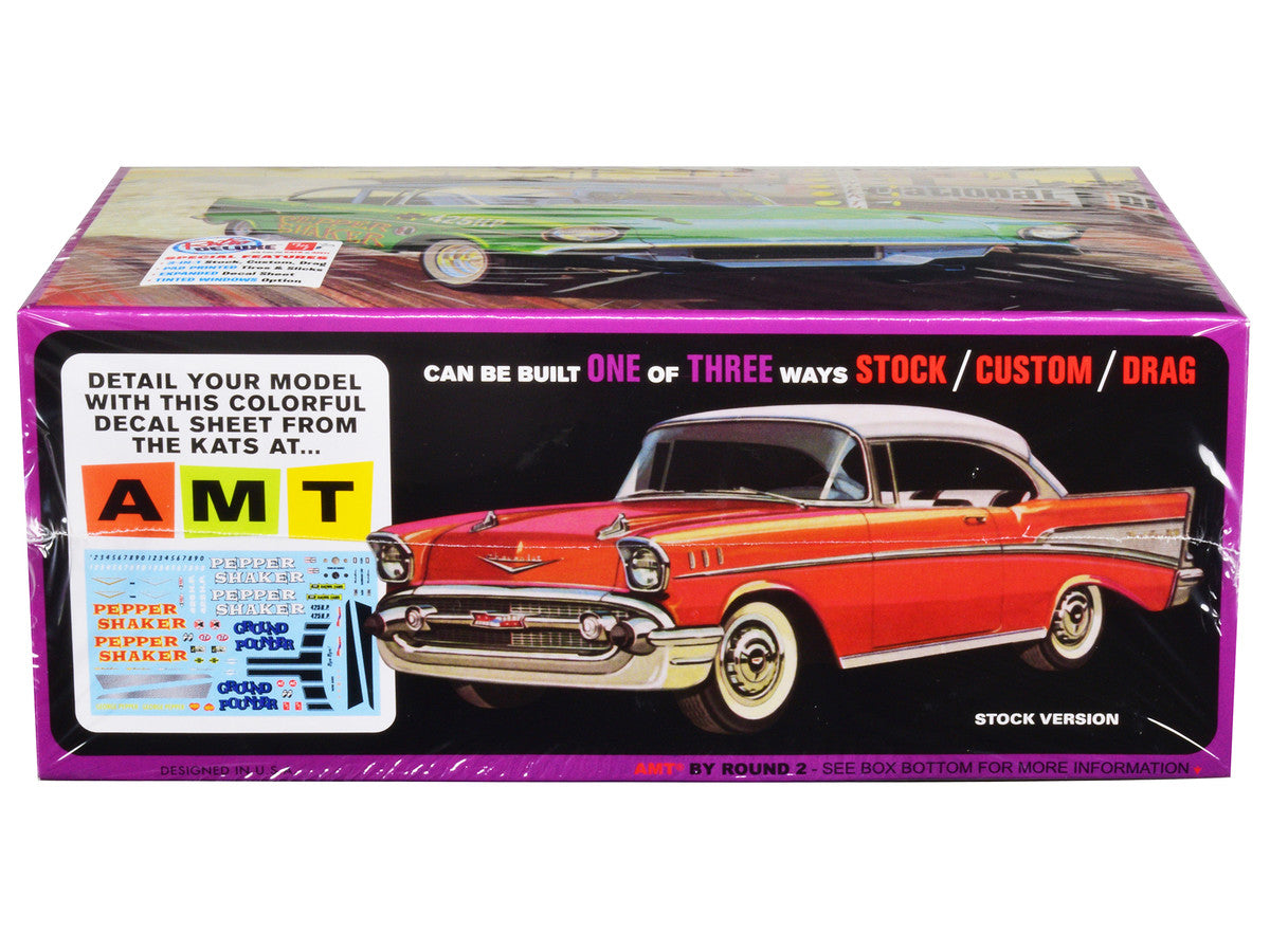Skill 2 Model Kit 1957 Chevrolet Bel Air "Pepper Shaker" 3 in 1 Kit 1/25 Scale Model by AMT by AMT