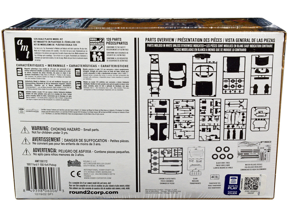 Skill 2 Model Kit 1997 Ford F-150 4X4 Pickup Truck 1/25 Scale Model by AMT by AMT