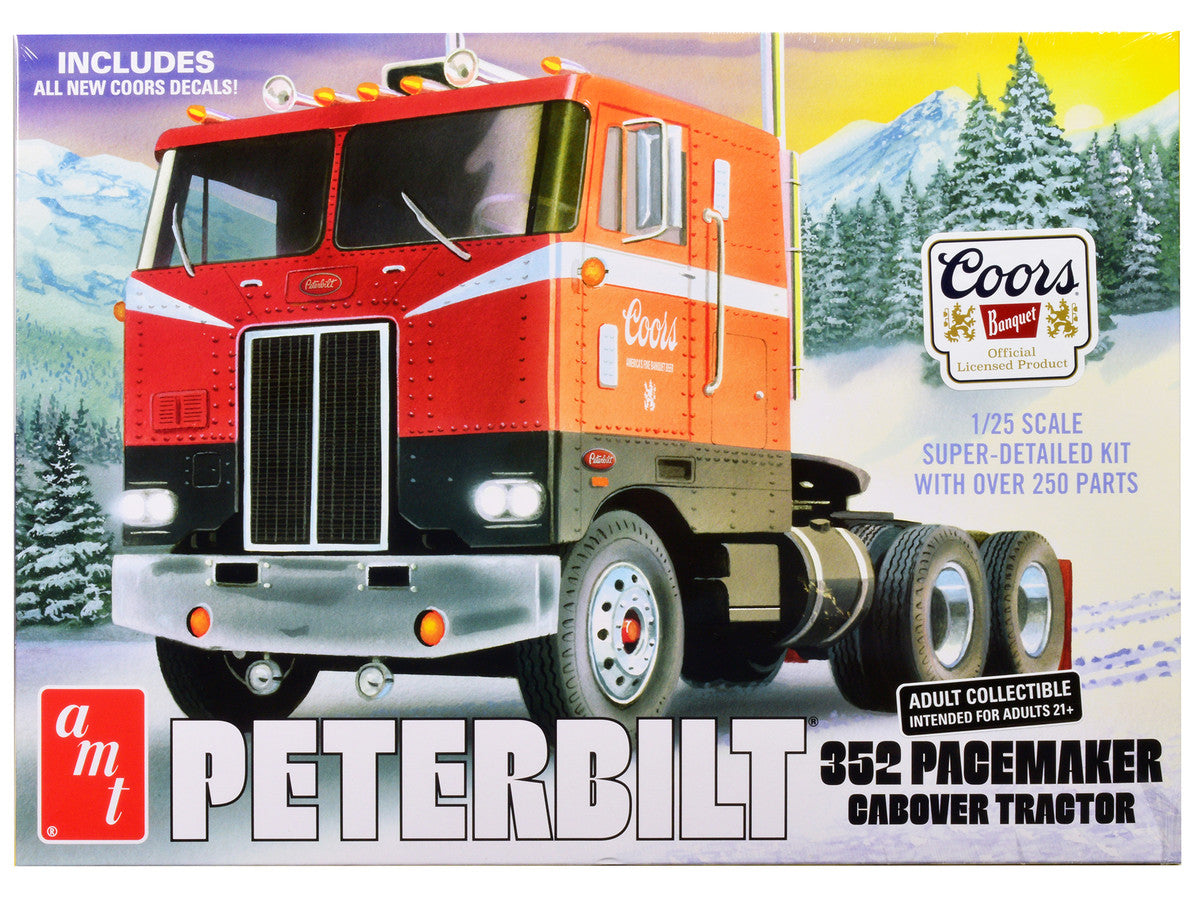Skill 3 Model Kit Peterbilt 352 Pacemaker Cabover Tractor "Coors" 1/25 Scale Model by AMT by AMT