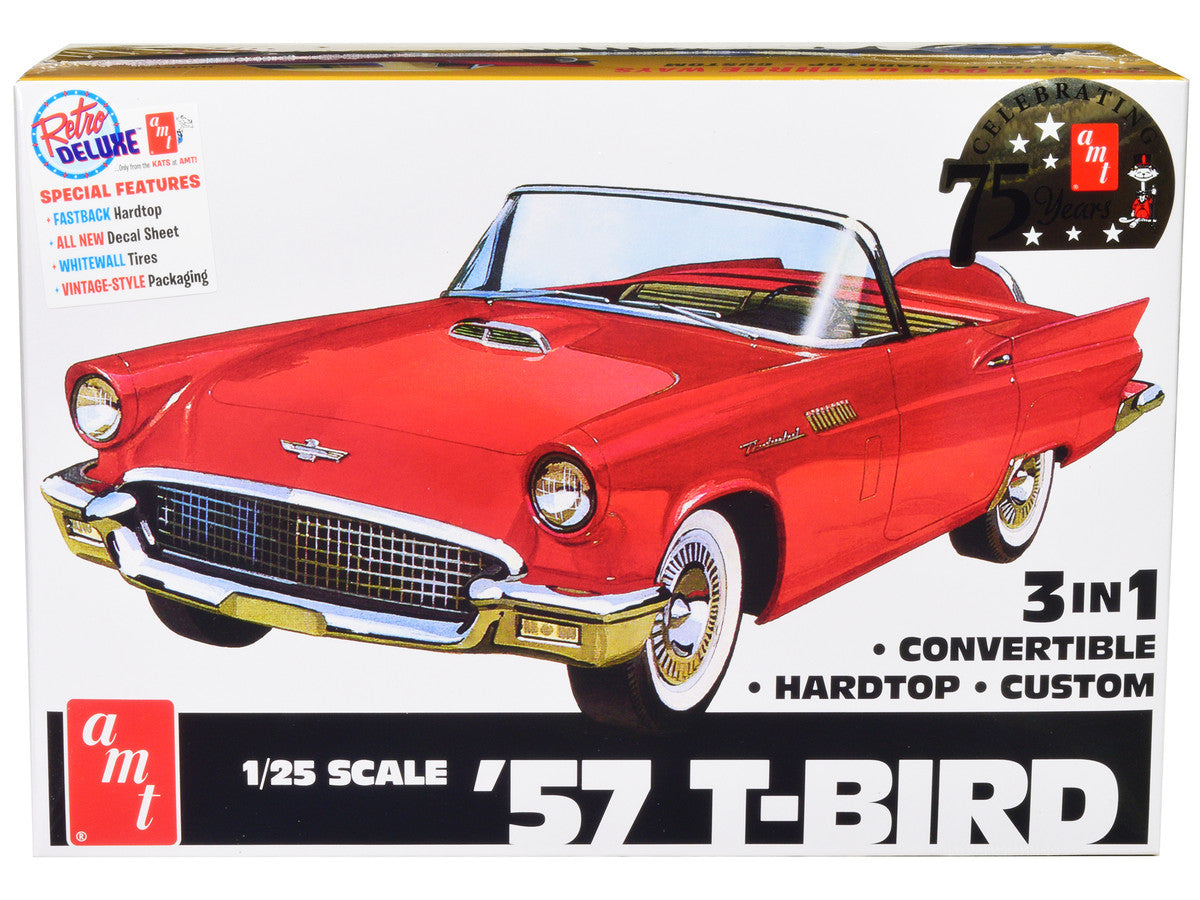 Skill 2 Model Kit 1957 Ford Thunderbird 3-in-1 Kit 1/25 Scale Model by AMT by AMT