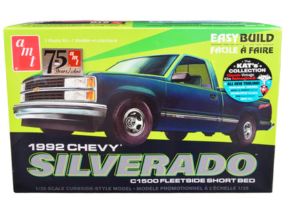 Skill 2 Model Kit 1992 Chevrolet Silverado C1500 Fleetside Short Bed Pickup Truck "Easy Build" 1/25 Scale Model by AMT by AMT
