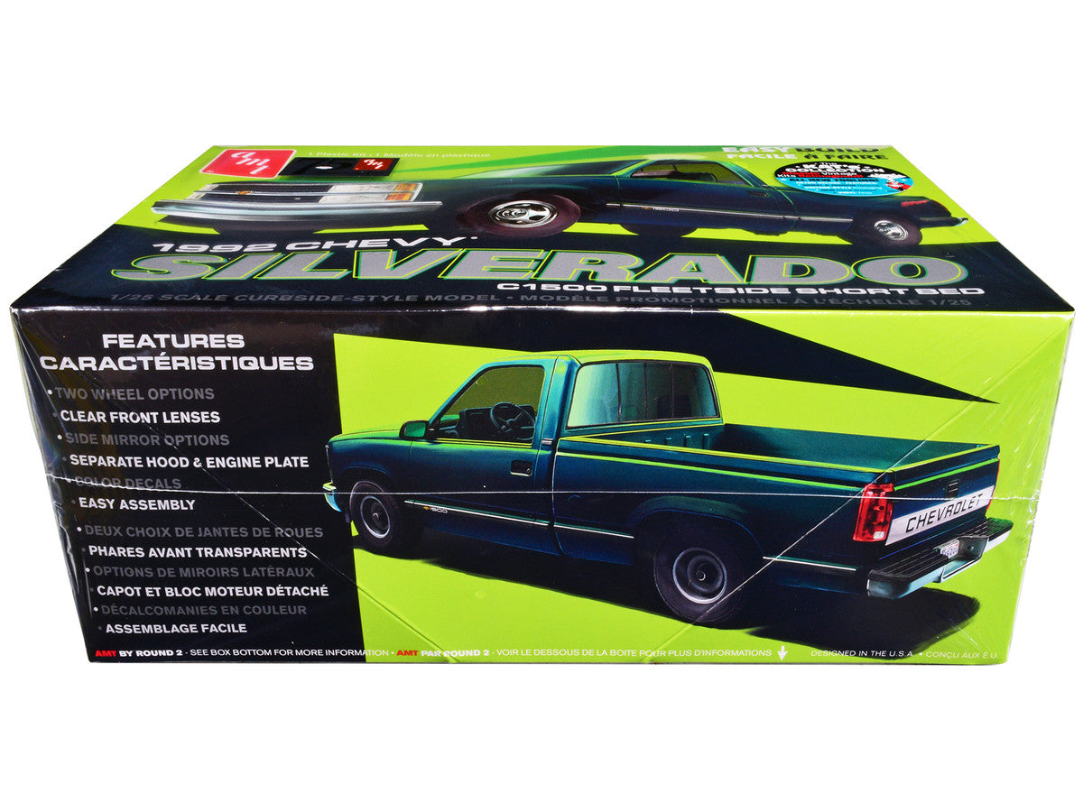 Skill 2 Model Kit 1992 Chevrolet Silverado C1500 Fleetside Short Bed Pickup Truck "Easy Build" 1/25 Scale Model by AMT by AMT
