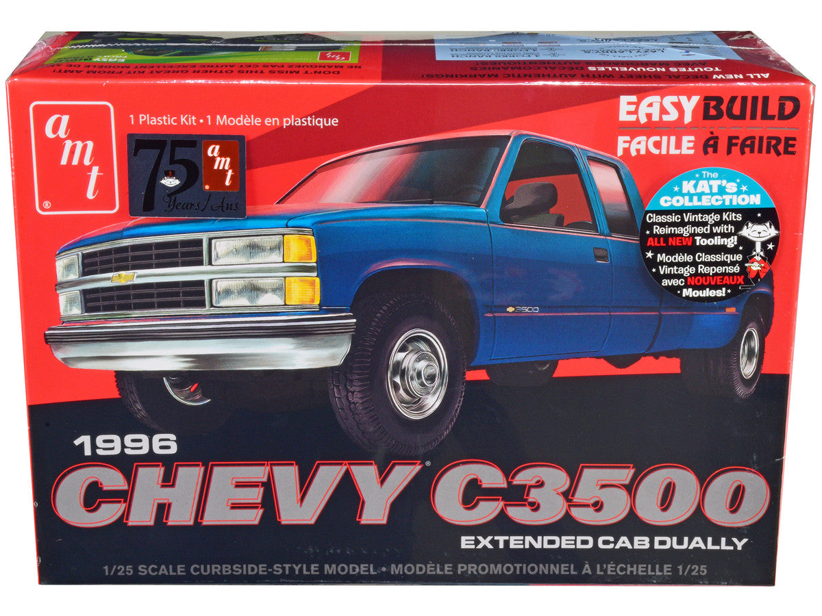 Skill 2 Model Kit 1996 Chevrolet C3500 Extended Cab Dually Pickup Truck "Easy Build" 1/25 Scale Model by AMT by AMT