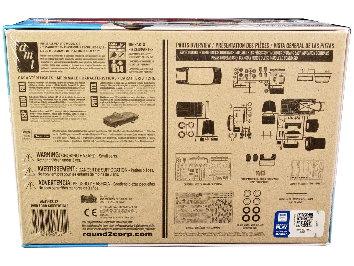 Skill 2 Model Kit 1950 Ford Convertible "Street Rods" 3-in-1 Kit 1/25 Scale Model by AMT by AMT