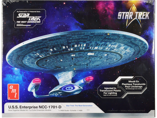 Skill 2 Model Kit U.S.S. Enterprise NCC-1701-D Space Ship "Star Trek: The Next Generation" (1987-1994) TV Series 1/1400 Scale Model by AMT by AMT