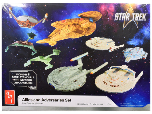Skill 2 Model Kit Allies and Adversaries Space Ship Set "Star Trek" Franchise 1/2500 Scale Model by AMT by AMT
