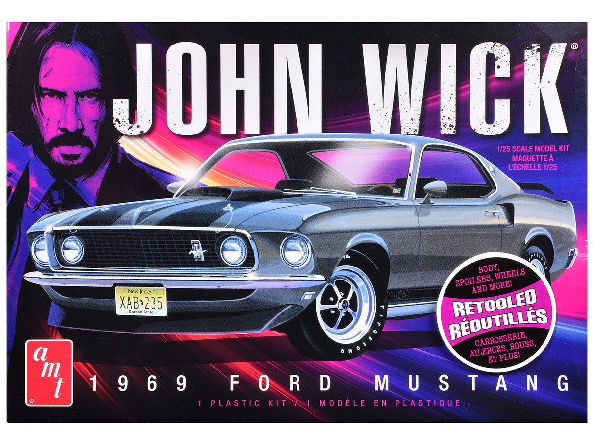 Skill 2 Model Kit 1969 Ford Mustang "John Wick" (2014) Movie 1/25 Plastic Model by AMT by AMT