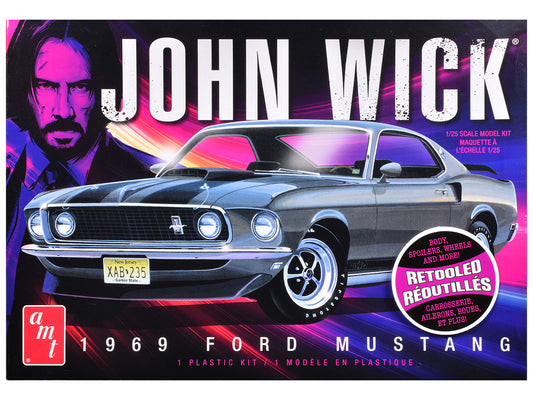 Skill 2 Model Kit 1969 Ford Mustang "John Wick" (2014) Movie 1/25 Plastic Model by AMT by AMT