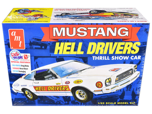 Skill 2 Model Kit 1977 Ford Mustang "Hell Drivers" Thrill Show Car 1/25 Scale Model by AMT by AMT