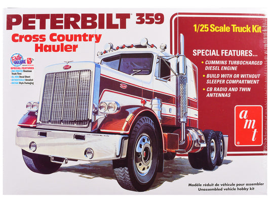 Skill 3 Model Kit Peterbilt 359 "Cross Country Hauler" 1/25 Scale Model by AMT by AMT