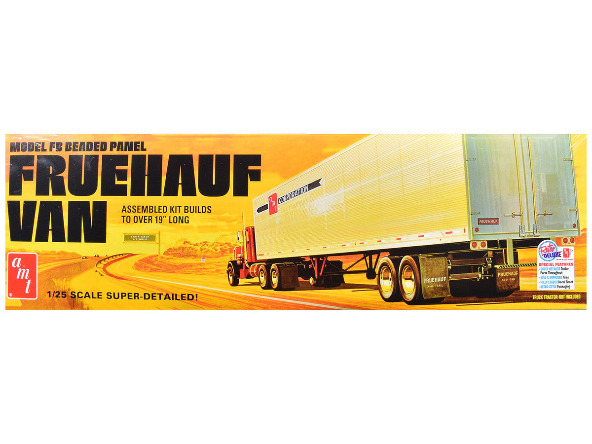 Skill 3 Model Kit Fruehauf FB Beaded Panel Van Trailer 1/25 Scale Model by AMT by AMT