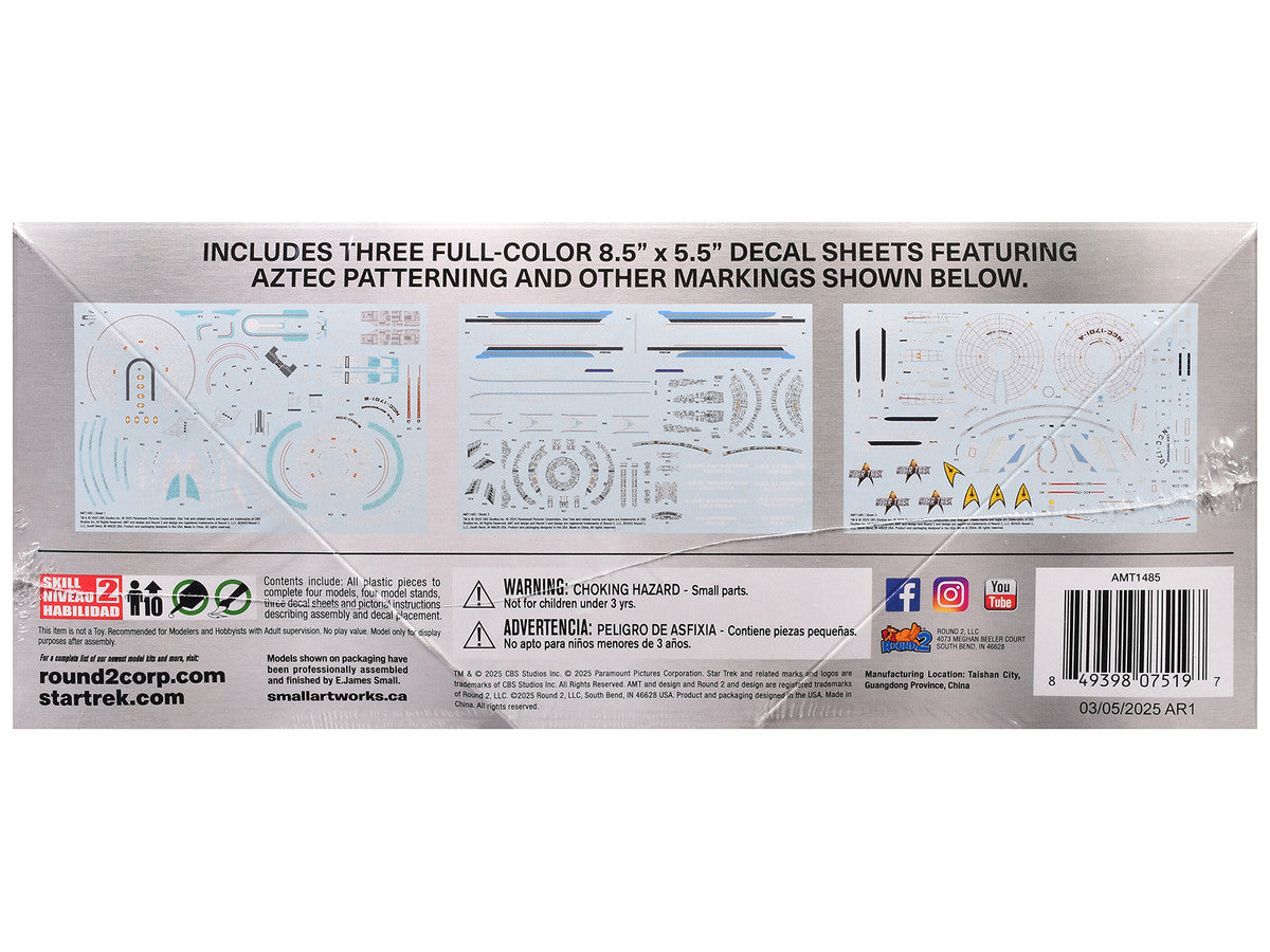 Skill 2 Model Kit U.S.S. Enterprise Four Ship Set "Star Trek" 1/2500 Scale Model by AMT by AMT
