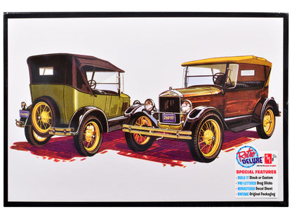 Skill 2 Model Kit 1927 Ford Model T Touring 2 in 1 Kit 1/25 Scale Model by AMT by AMT