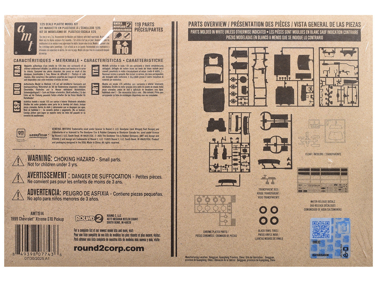 Skill 2 Model Kit 1999 Chevrolet S-10 Xtreme Pickup Truck 1/25 Scale Model by AMT by AMT