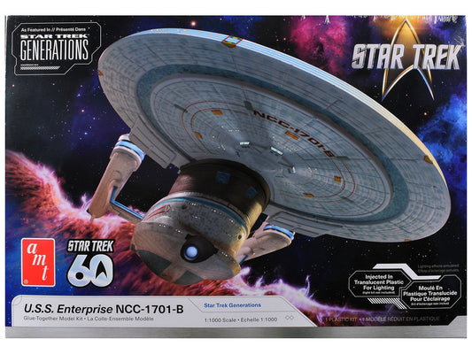 Skill 2 Model Kit U.S.S. Enterprise NCC-1701-B Space Ship "Star Trek Generations" (1994) Movie 1/1000 Model Kit by AMT by AMT