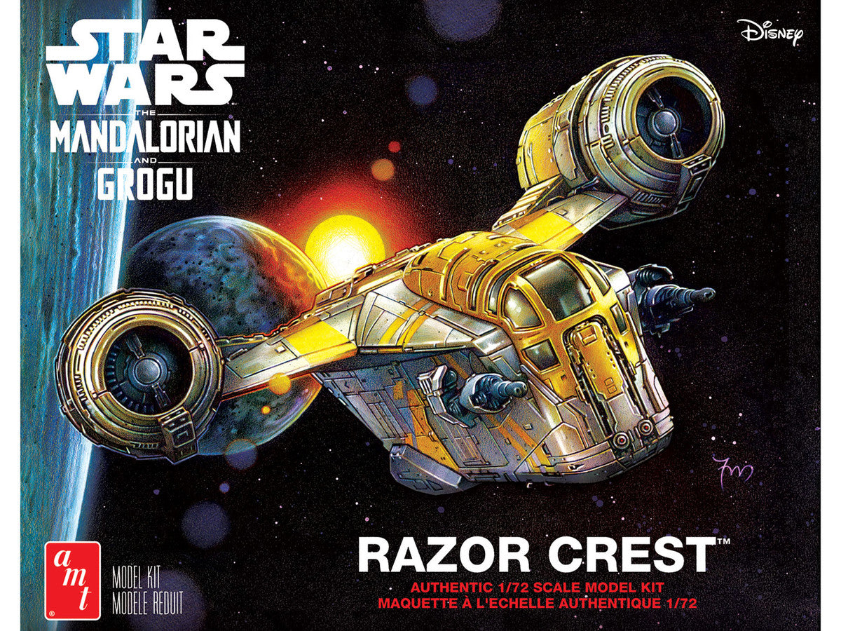 Skill 2 Model Kit Razor Crest Spaceship "Star Wars: The Mandalorian" 1/72 Scale Model by AMT by AMT