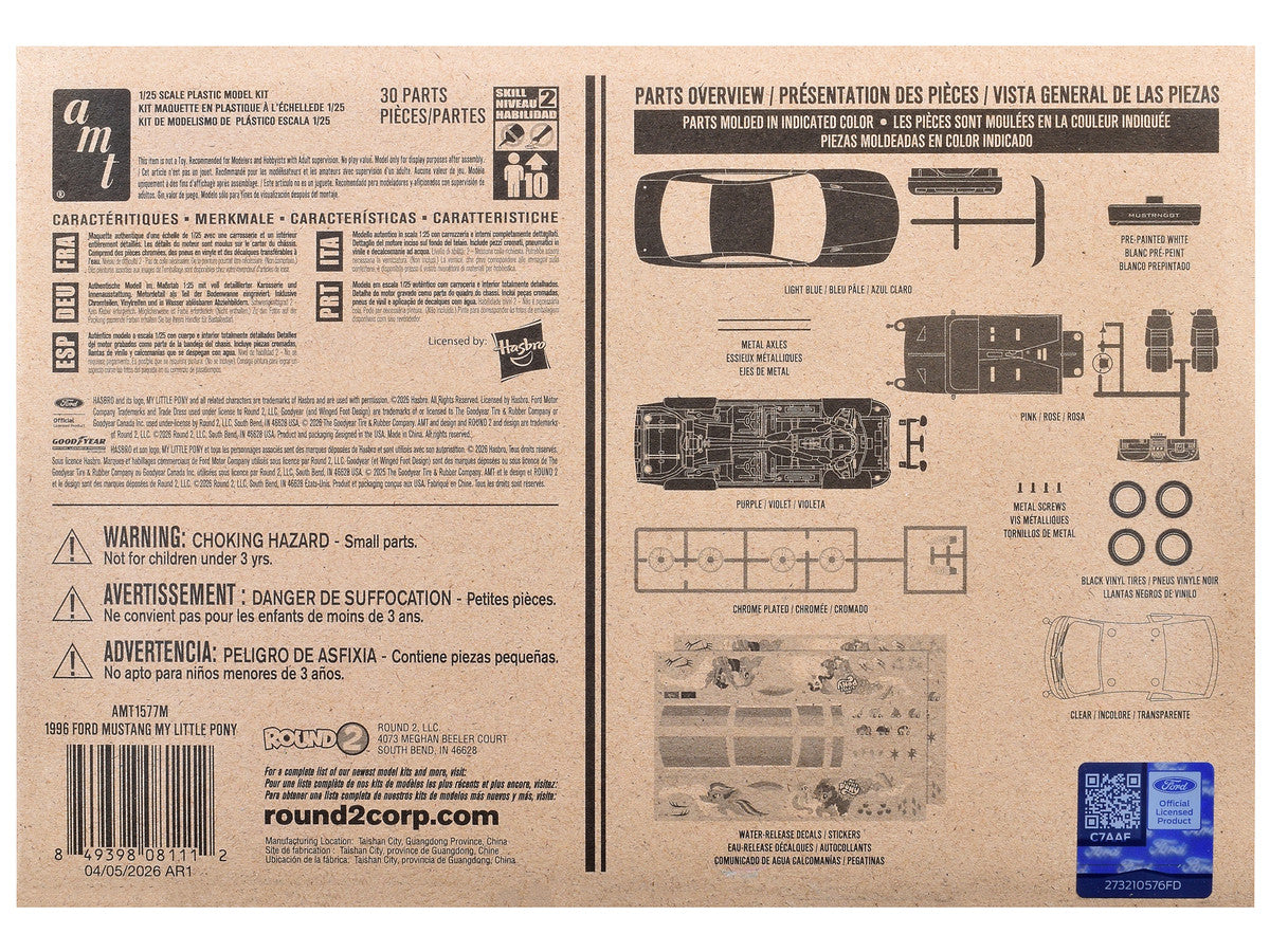 Skill 2 Model Kit 1996 Ford Mustang GT "My Little Pony" 1/25 Scale Model by AMT by AMT
