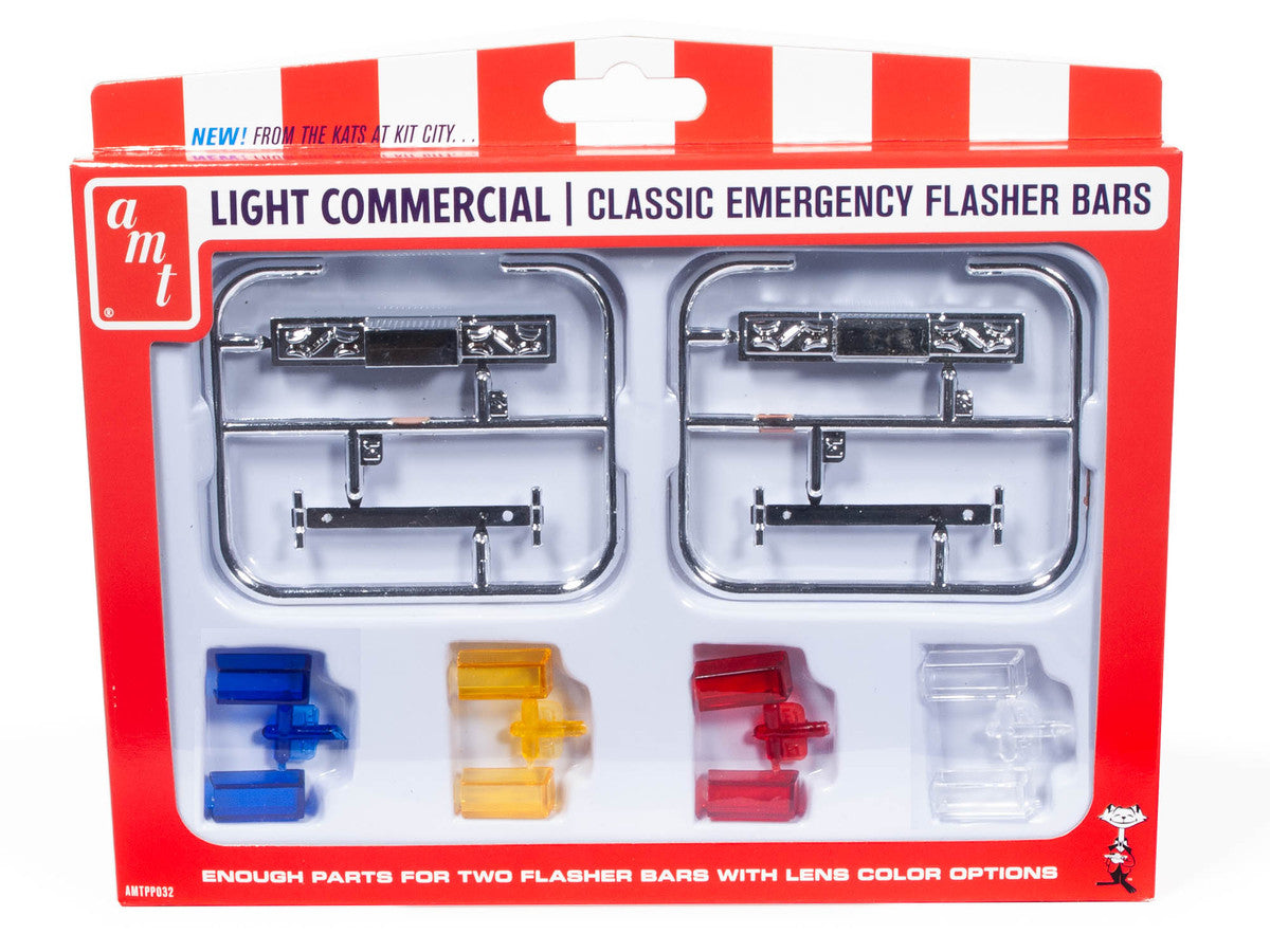 Skill 2 Model Kit Light Commercial Classic Emergency Flasher Bars Set of 10 pieces for 1/25 Scale Model by AMT by AMT